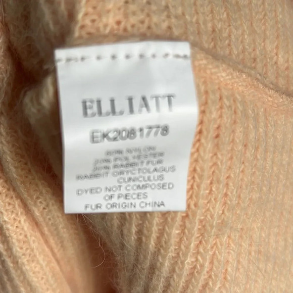 ELLIATT Rabbit Fur Blend Phoenix Sweater in Apricot - Picture 6 of 6